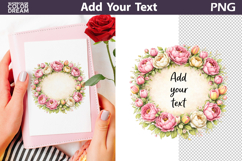 Floral Wreath PNG Template | Add Your Text Design Product Image 1