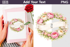 Floral Wreath Ribbon PNG Template | Add Your Text Product Image 1