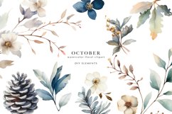 Fall Botanical Elements Clipart Watercolor Product Image 1