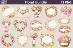 Floral Frame Clipart Bundle | Add Your Text Product Image 1