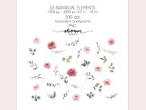 watercolor dusty rose clipart