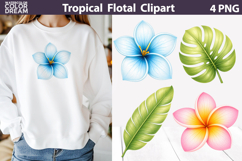 Tropical Floral Clipart | Summer Sublimation Product Image 1