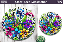 Wildflowers Clock Face| Floral Clock Sublimation Product Image 1