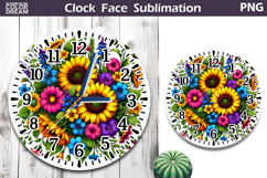 Sunflowers Clock Face| Floral Clock Sublimation Product Image 1