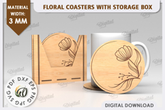 Floral Coasters with Storage Box. Home Decor SVG Product Image 1