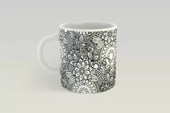 Beautiful Floral Mandala Mug Sublimation Design for 12 OZ and 15 OZ Coffee and Tea Mugs. PNG Files Compatible with Cricut Mug Press