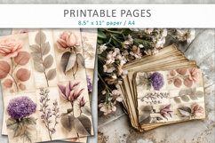 Floral Collage Paper, art journal botanical pages Product Image 4