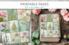 vintage botanical collage paper, junk journal floral pages Product Image 3