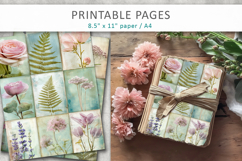 vintage botanical collage paper, junk journal floral pages Product Image 1