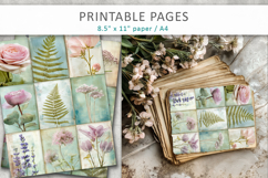 vintage botanical collage paper, junk journal floral pages Product Image 4