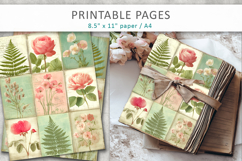 vintage botanical collage paper, junk journal pages Product Image 4