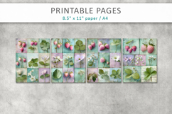 vintage botanical junk journal pages, floral collage pages Product Image 2