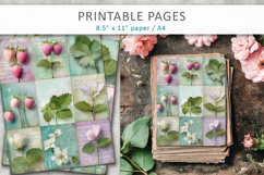 vintage botanical junk journal pages, floral collage pages Product Image 3