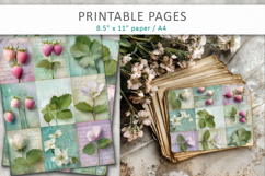 vintage botanical junk journal pages, floral collage pages Product Image 5