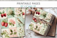 Floral Collage Paper, shabby chic floral background Product Image 3