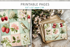 Floral Collage Paper, shabby chic floral background Product Image 4