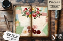 Floral Collage Skinny Junk Journal Pages Product Image 2