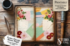 Floral Collage Skinny Junk Journal Pages Product Image 3
