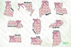 Floral Coquette 50 States PNG Bundle Product Image 7