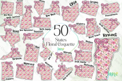 Floral Coquette 50 States PNG Bundle Product Image 1