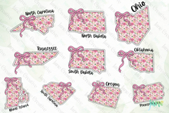 Floral Coquette 50 States PNG Bundle Product Image 9