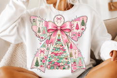 Floral Coquette Christmas Tree Bow Png Product Image 2