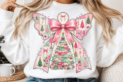 Floral Coquette Christmas Tree Bow Png Product Image 3