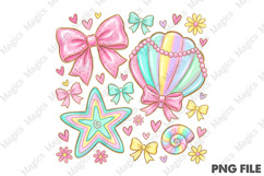 Floral Coquette Seashell PNG Product Image 1