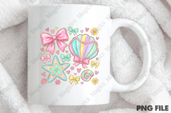 Floral Coquette Seashell PNG Product Image 4