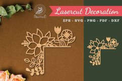 Floral Corner Laser Cut Decoration Product Image 1
