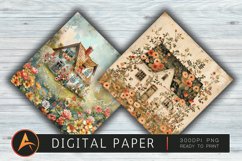 FLORAL COTTAGE Digital paper Product Image 1