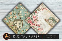 FLORAL COTTAGE Digital paper Product Image 1