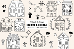 Floral Cottage Doodles, Home, Nature, House, Flower, Plants Product Image 1