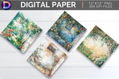 Floral Courtyard Digital Paper Product Image 1