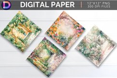 Floral Courtyard Digital Paper Product Image 1