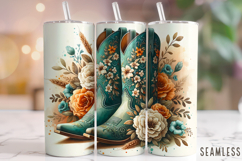 Cowgirl Boots Tumbler Wrap, Country Tumbler, Western Tumbler Product Image 1