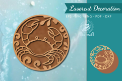 Floral Crab Lasercut Wall Decor SVG Product Image 1