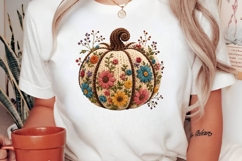 Floral Crochet Pumpkin Autumn PNG Design Product Image 2