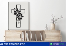 Floral cross Svg, Christian cross Cut File Product Image 4