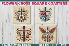 Christian Faith Square Coasters Sublimation Design Product Image 1