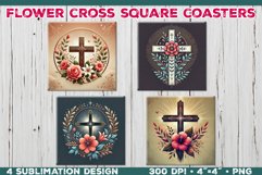 Christian Faith Square Coasters Sublimation Design Product Image 1