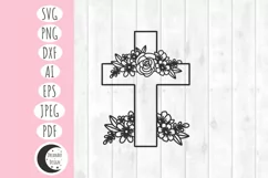 floral cross svg, cross svg, religious svg, faith svg, christian svg