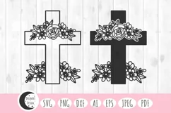 floral cross svg, cross svg, religious svg, faith svg, christian svg