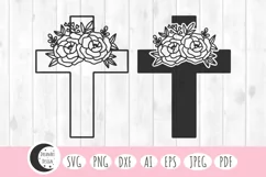 easter svg, floral cross svg, faith svg, religious svg, christian svg