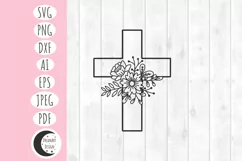 floral cross svg