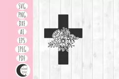 floral cross svg