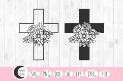 floral cross svg