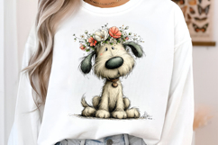 Floral Crown Dog Mother's Day Clipart Product Image 2