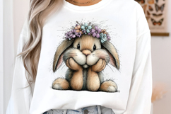 Floral Crown Easter Bunny Clipart Product Image 2