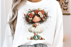 Floral Crown Easter Girl Clipart PNG Product Image 2